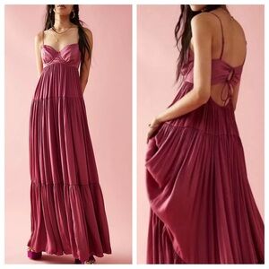 Free People Mauve/Pink Tiered Maxi Dress